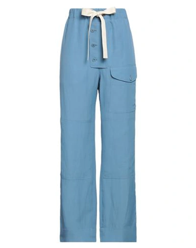 Shop Stella Mccartney Woman Pants Light Blue Size 2-4 Viscose, Linen, Cotton