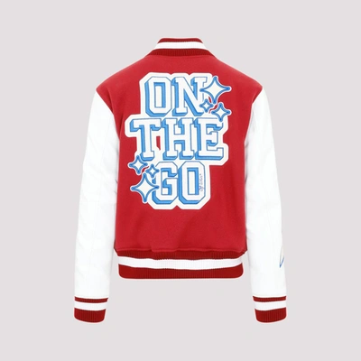 Shop Off-white Onthego Varsity Jacket In Red