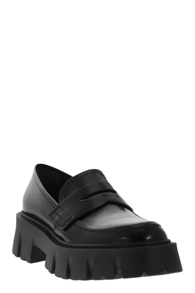 Shop Premiata Ascot - Leather Loafers In Black