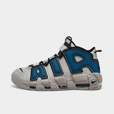 Shop Nike Men's Air More Uptempo '96 Basketball Shoes In Light Iron Ore/industrial Blue/black/white