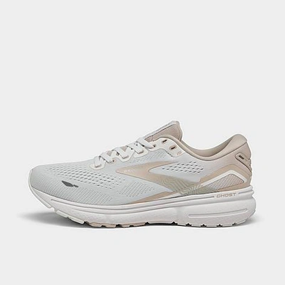 Shop Brooks Women's Ghost 15 Running Shoes In White/crystal Grey/glass