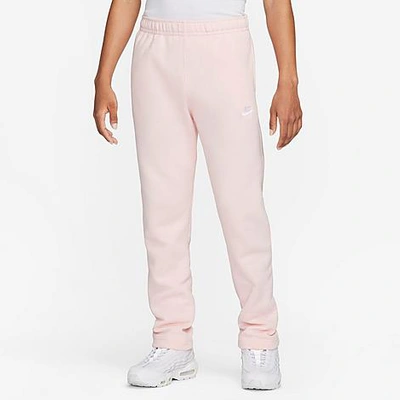 Shop Nike Men's Sportswear Club Fleece Sweatpants In Pink Bloom/pink Bloom/white