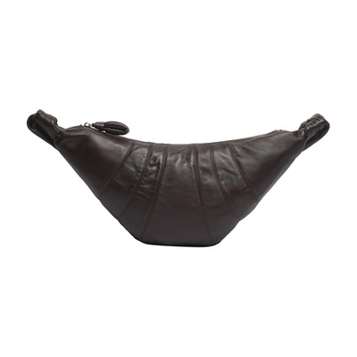 Lemaire Small Croissant Shoulder Bag In Dark_chocolate