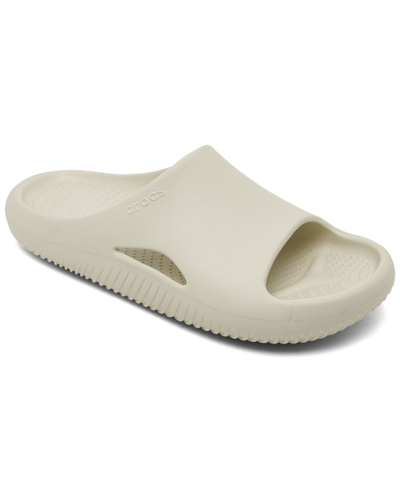 Shop Crocs Men's Mellow Recovery Slide Sandals From Finish Line In Bone