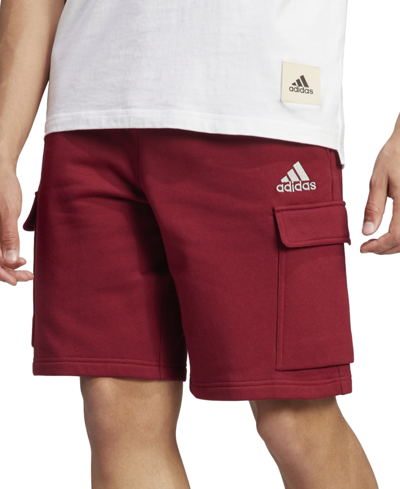 Shop Adidas Originals Men's Essentials Fleece Cargo Shorts In College Burg