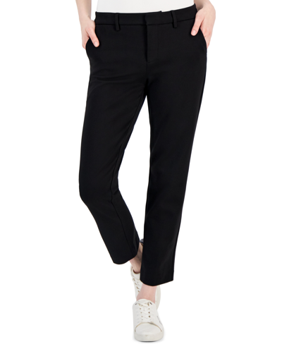 Tommy Hilfiger Womens High Rise Stretch Ankle Pants In Black