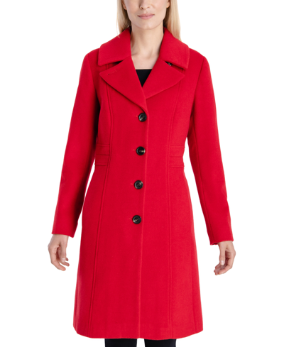 Anne Klein Women s Single breasted Wool Blend Walker Coat Created