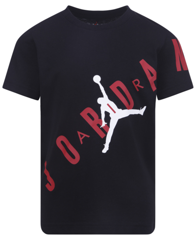 Shop Jordan Little Boys Stretch Out Short Sleeve T-shirt In Black