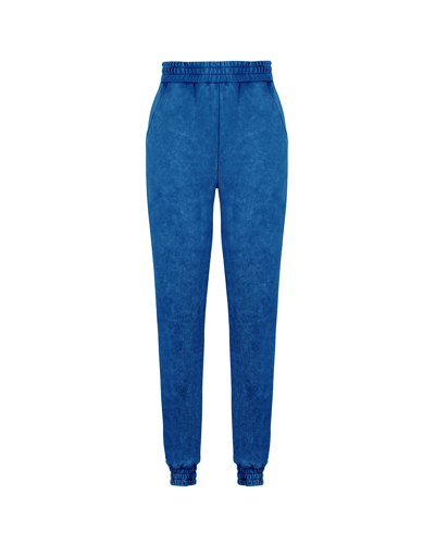 Shop Nocturne Women's Knitted Jogging Pants In Blue