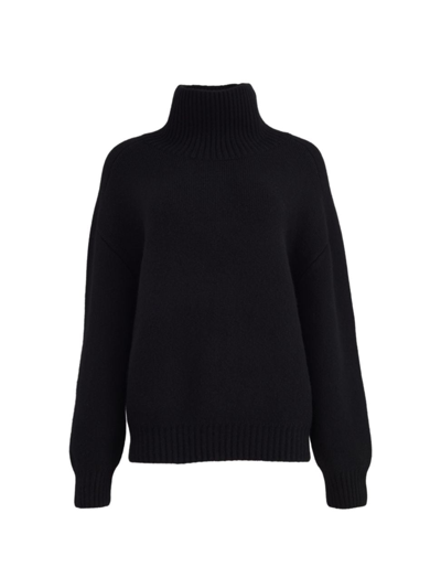 Shop Khaite Women's Landen Cashmere Funnel-neck Sweater In Black