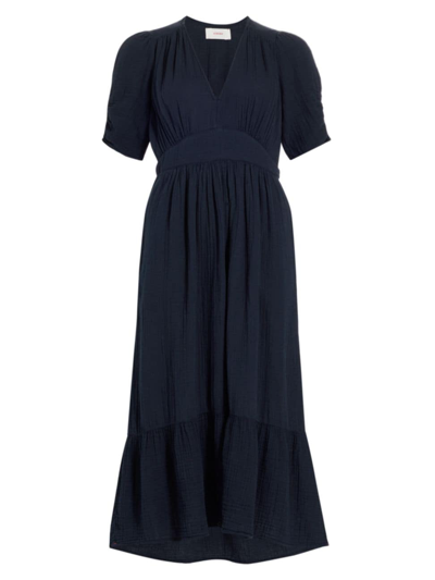 Shop Xirena Women's Brinley V-neck Cotton Midi Dress In North Star