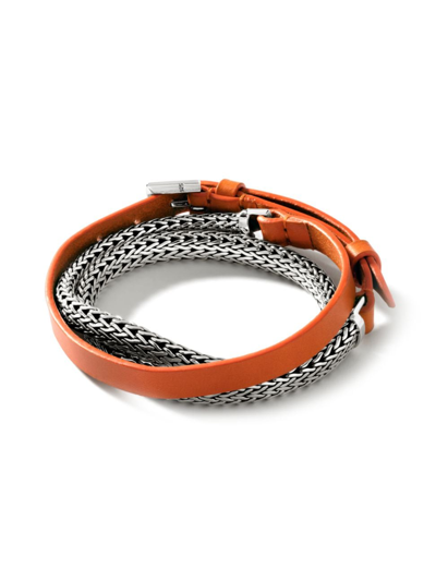 Shop John Hardy Women's Classic Chain Sterling Silver & Leather Triple-wrap Bracelet