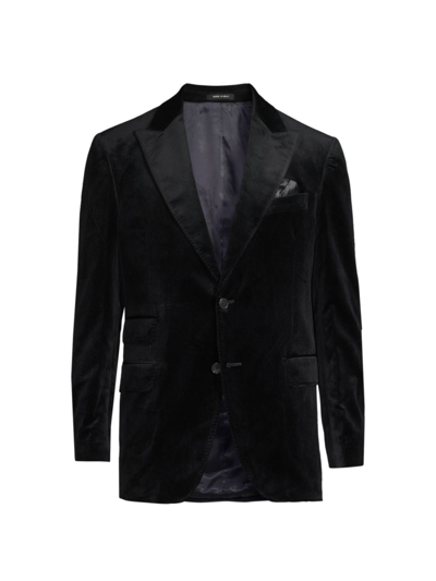Shop Saks Fifth Avenue Men's Collection Classic Velvet Jacket In Navy