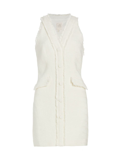 Shop Cinq À Sept Women's Leisha Tweed Sleeveless Minidress In Gardenia
