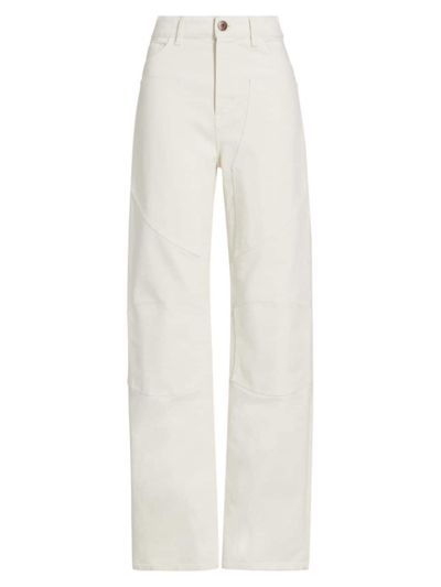 Shop 3x1 Women's Diana Biker High-rise Stretch Straight-leg Jeans In Winter White