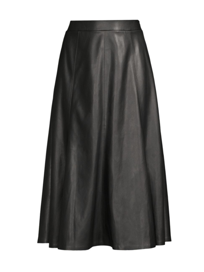 Shop Kobi Halperin Women's Vera Faux Leather Midi-skirt In Black