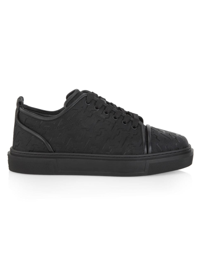 Shop Christian Louboutin Men's Adolon Junior Low-top Sneakers In Black