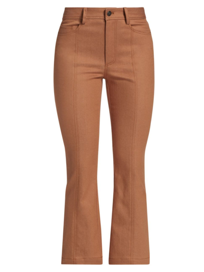 Shop Cinq À Sept Women's Shannon Cropped Flare Pants In Chestnut Brown