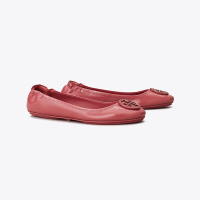 Shop Tory Burch Minnie Travel Ballet In Washed Berry