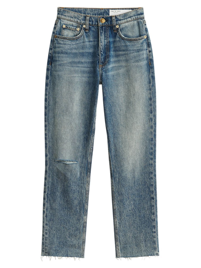 Shop Rag & Bone Women's Wren High-rise Distressed Slim-fit Jeans In Riley Hole