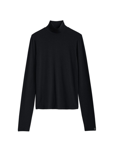 Shop Rag & Bone Women's Luca Knit Turtleneck Top In Black