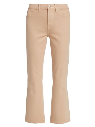 Shop 7 For All Mankind Women's Coated High-rise Slim Kick Pants In Caramel Coated