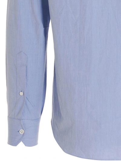 Shop Salvatore Piccolo Rounded Collar Shirt In Light Blue