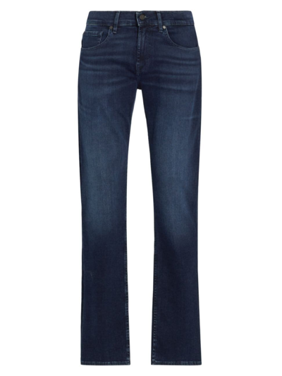 Shop 7 For All Mankind Men's The Straight Stretch Jeans In Dark Blue