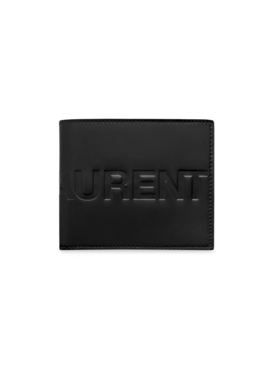 Shop Saint Laurent Men's Eastwest Wallet In Brushed Leather In Black