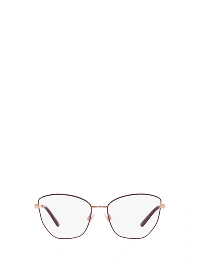 Shop Dolce & Gabbana Eyewear Eyeglasses In Pink Gold / Bordeaux