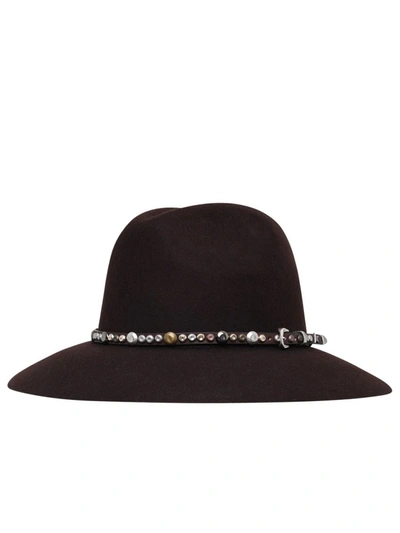 Shop Golden Goose Wool Fedora Hat In Brown