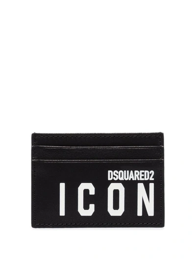 Shop Dsquared2 Icon Leather Credit Card Case In Black