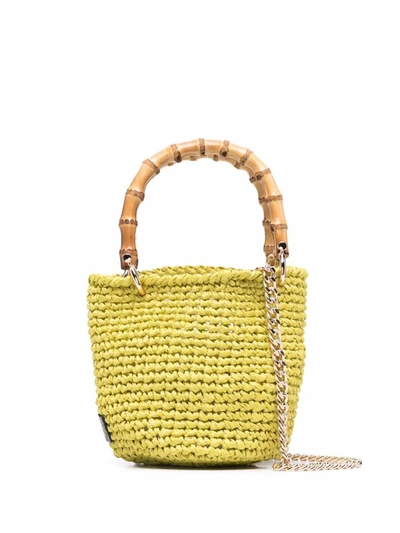 Shop Chica Minnie Straw Handbag In Green