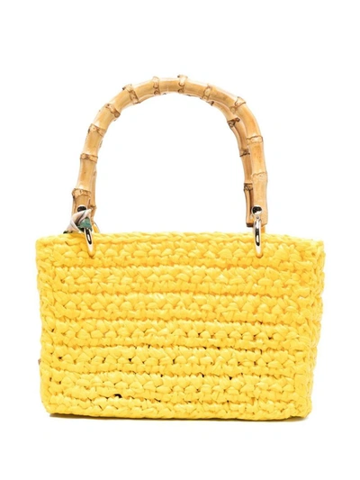Shop Chica Meteora Straw Handbag In Yellow