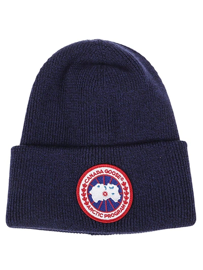 Shop Canada Goose Hat With Logo In Blue