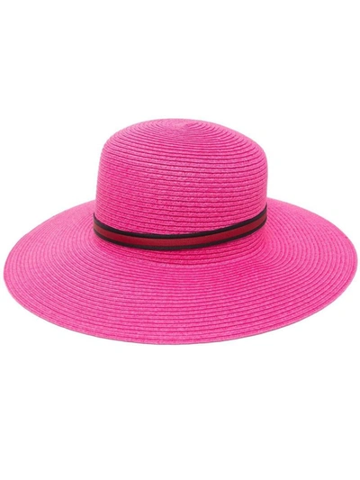 Shop Borsalino Giselle Straw Hat In Fuchsia