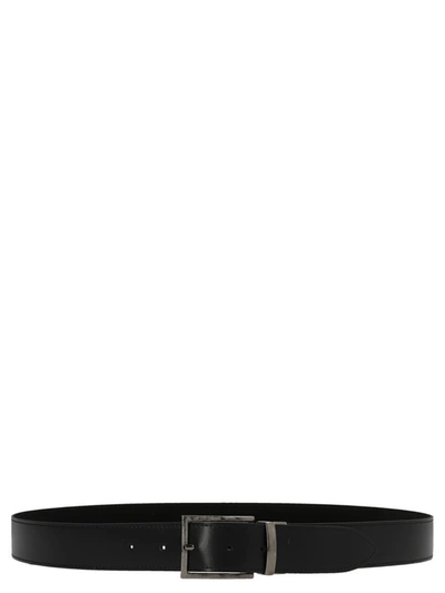 Shop Andrea D'amico Reversible Suede Leather Belt In Black
