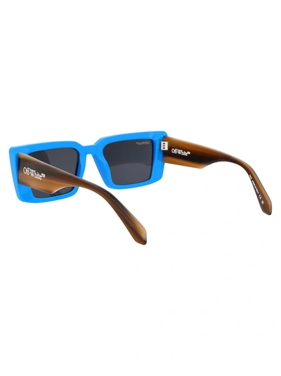 Shop Off-white Sunglasses In 4507 Blue Dark Grey