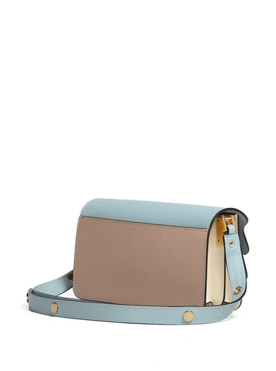 Shop Marni Pink And Light-bluetrunk Crossbody Bag In Saffiano Leather Woman In Multicolor