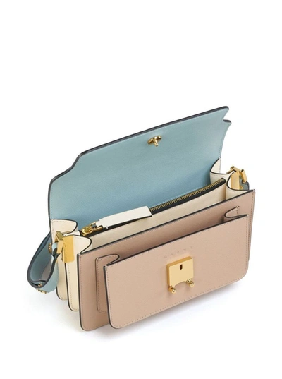 Shop Marni Pink And Light-bluetrunk Crossbody Bag In Saffiano Leather Woman In Multicolor