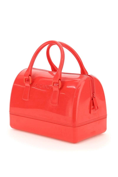 Shop Furla Recycled Tpu Candy Boston S Bag In Red