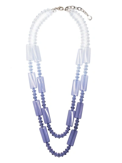 Shop Emporio Armani Necklace In Clear Blue