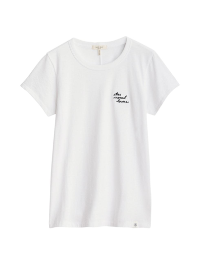 Shop Rag & Bone Women's Star Crossed Lovers Embroidered T-shirt In White