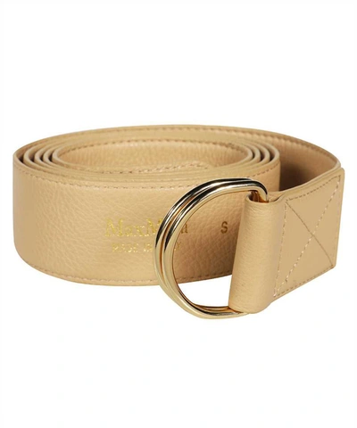 Shop Max Mara Norma Leather Belt In Beige