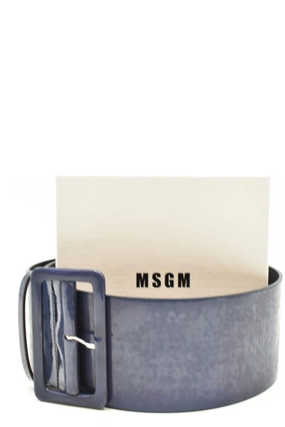 Shop Msgm Belts In Blue