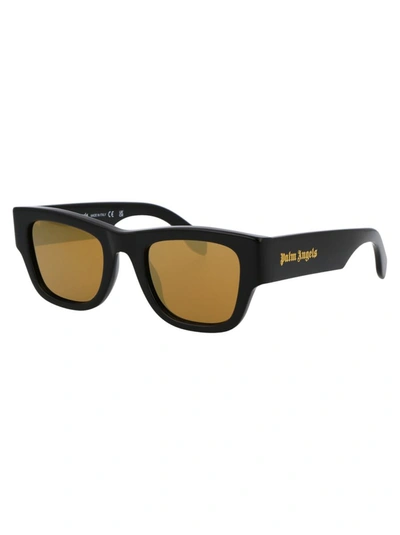 Shop Palm Angels Sunglasses In 1076 Black Mirror Gold