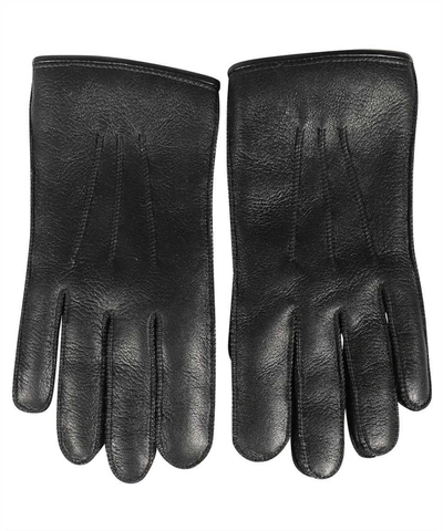 Shop Parajumpers Leather Gloves In Black