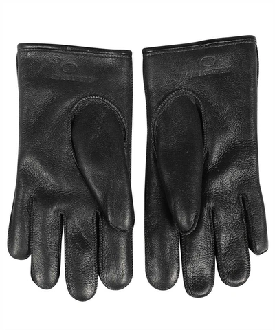 Shop Parajumpers Leather Gloves In Black