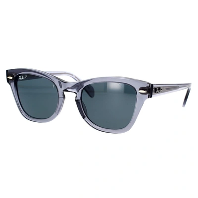Shop Ray Ban Ray-ban Sunglasses In <p>sunglasses Ray-ban  Dark Blue Square Acetate Unisex Standard <br> Dimensions: Width Of The Lens 5