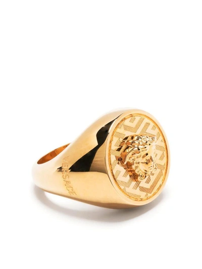 Shop Versace Rings In Gold